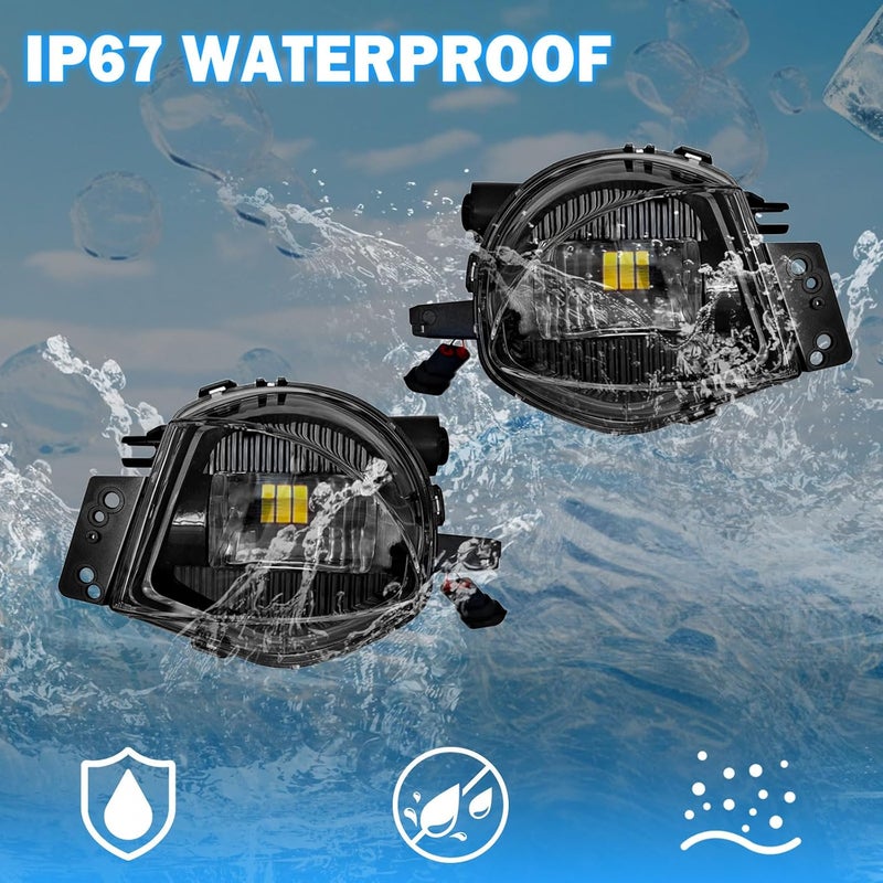 BOXLIGHT LED Fog Lights Compatible With 2006 2007 2008 BMW E90 3 Series 323i/325i/325xi/330i/330xi/335i/335xi/328i/328xi Front Bumper Lamps Assembly Clear Lens Driver and Passenger Side - Image 4